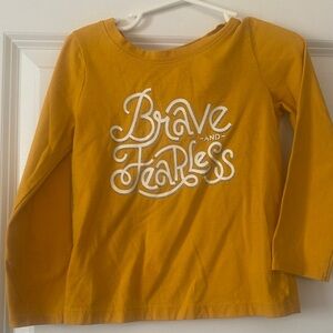 Cat & Jack Yellow 'Brave and Fearless' Long Sleeve Tee